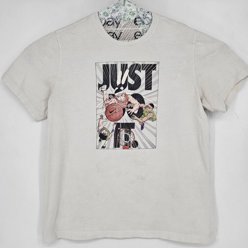 Nike Shirt Mens XL Anime Just Do‎ It Graphic Tee Short Sleeve White Thrashed